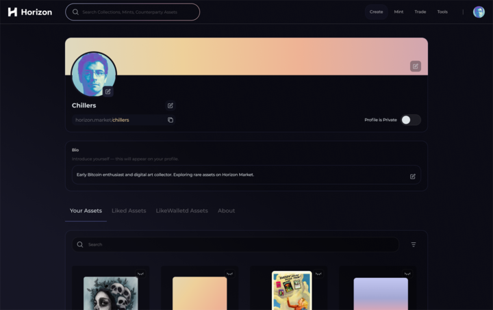Build Your Profile on Horizon Market